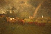 George Inness Shower on the Delaware River Sweden oil painting artist